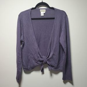 Coldwater Creek Purple Tie Cardigan Shawl Medium
